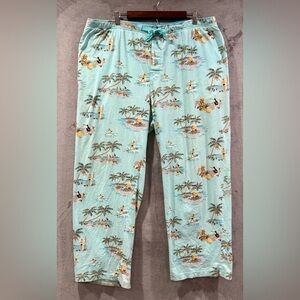 Nick & Nora Women’s XL Pajama Bottoms Hawaii Surfer Tiki Palm Tree